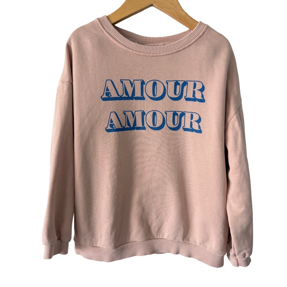 Zara Blush Crew Sweatshirt Amour Size 4/5 Years